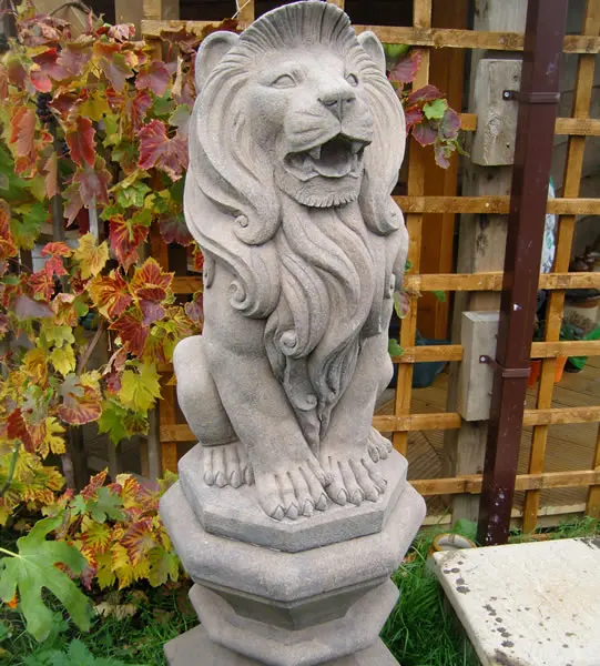 Zoo Decoration Life Size Fiberglass Resin Sitting Lion Statue Art Sculpture