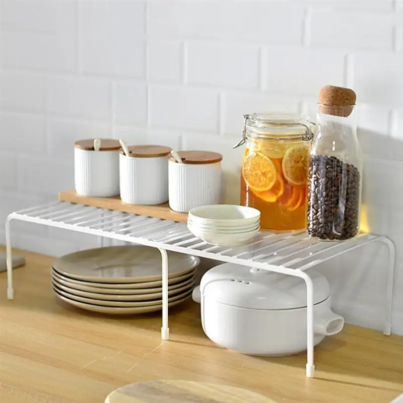 Desktop Storage Rack Iron Multifunction Scalable Counter Organizer Spices Shelf Holder for Living Room Bedroom Kitchen