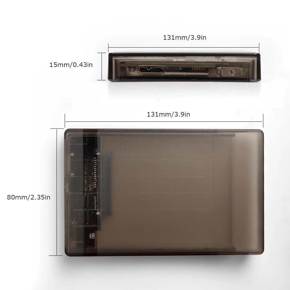 Прозрачный внешний корпус FIDECO, usb 3,0 2,5 sata hdd ssd, корпус для жесткого диска 2,5 дюйма