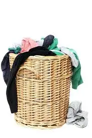 Extra large rattan and wicker laundry basket