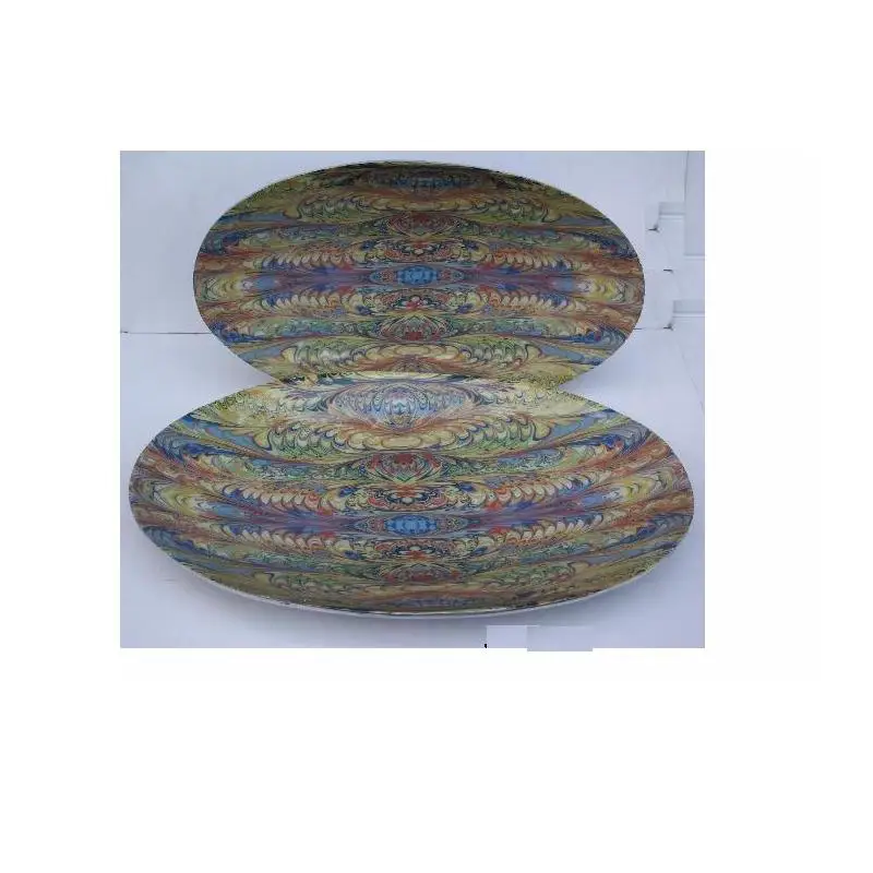 
Oval Aluminium Bowl with enamel and floral patterns also available in food safe enamel and metal 