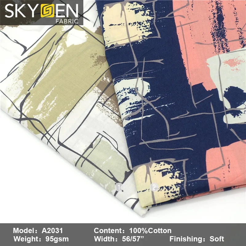Skygen silky 100 cotton philippines indonesian fabric, shirting dress customised fabric printing