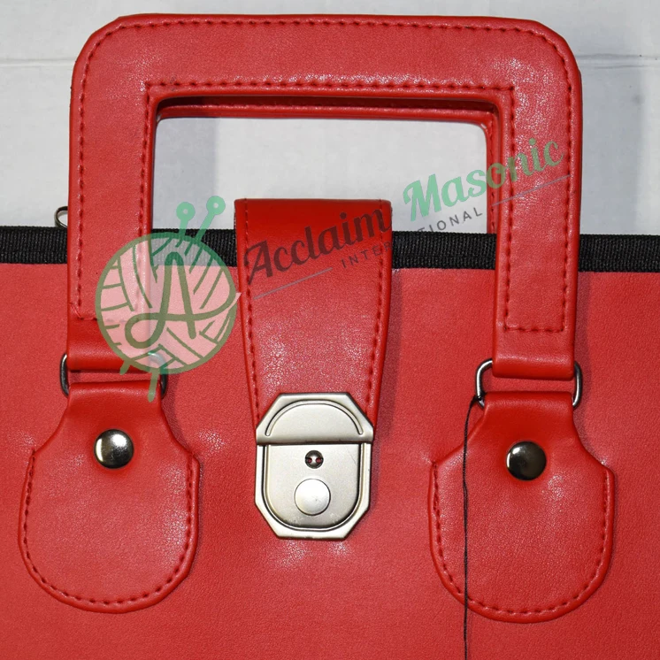 Red Soft Apron Case | Master Mason Past Master | Royal Arch Apron Masonic Regalia Briefcases