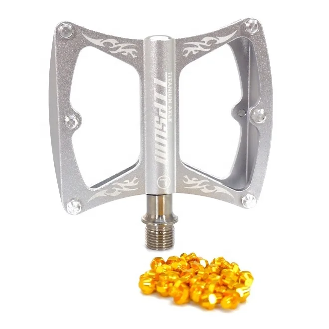 Tipsum Ti-Blade Titanium Axle for MTB Road Bicycle Pedal with Extra Pin Silver Color