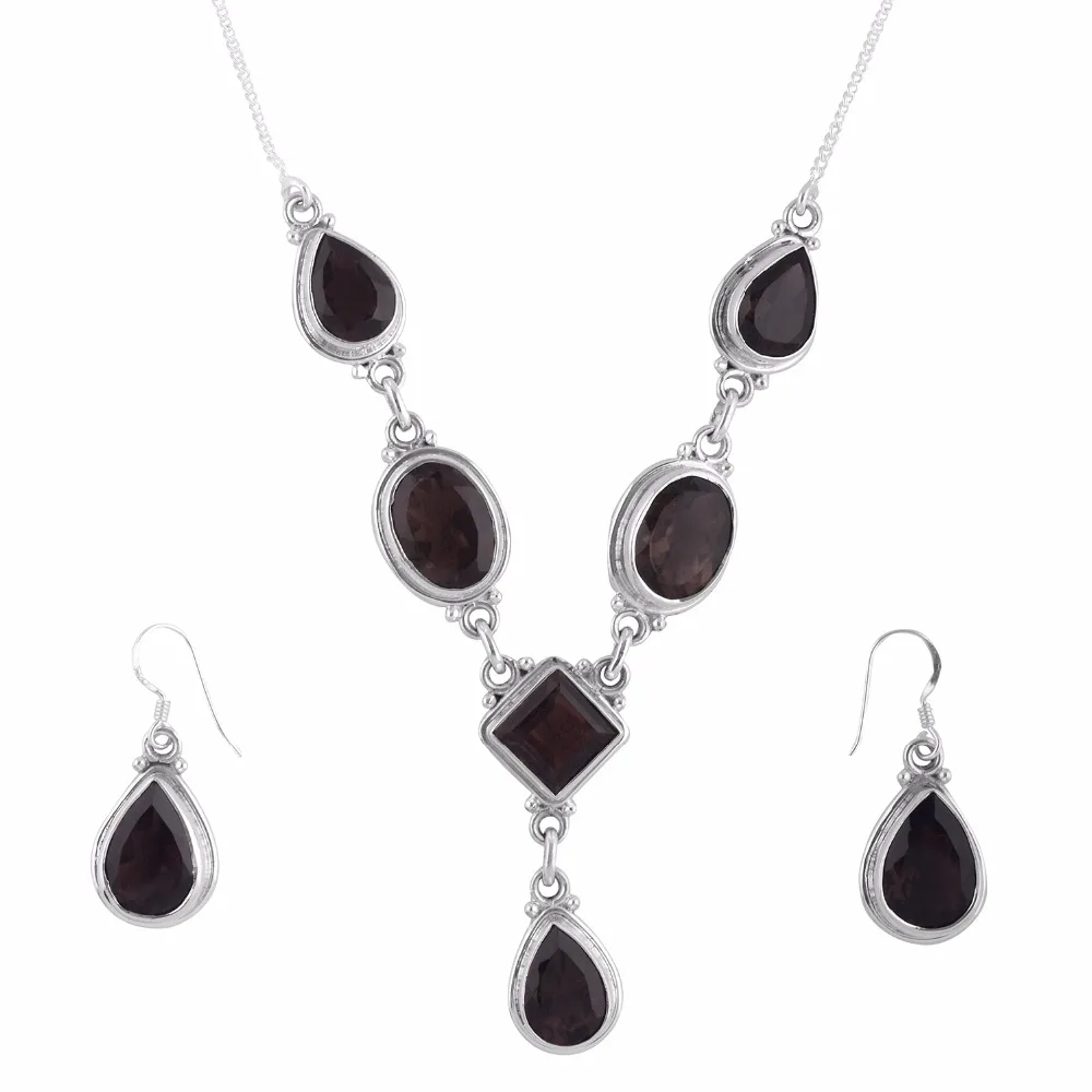 Precious Jewelry Garnet Necklace Set at Nominal Price Luxury Jewelry 925 Silver Necklace Vintage Style Fine customised Jewelry