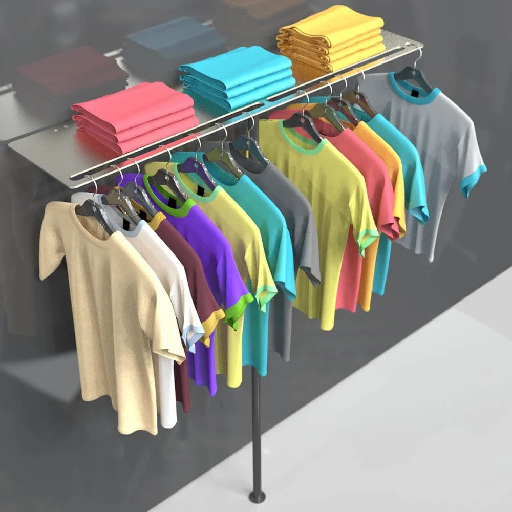 Clothing wall shelf display for retail shop 17