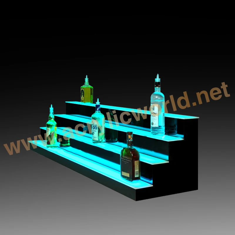 Four Steps, Lighted Bar Shelf, Liquor Bottle Display Rack/led bottle shelf