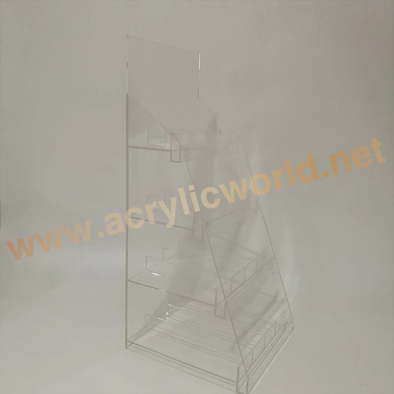 Customized Nail Polish Holder Acrylic 4 Step Counter Display cream Bottles shelf cosmetic display counter
