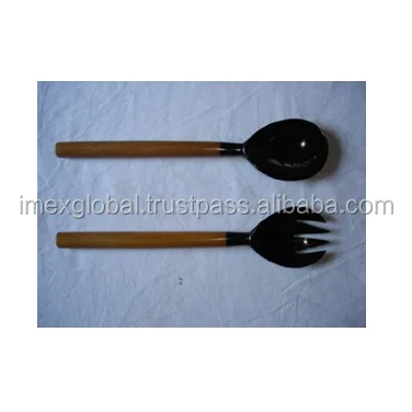 SALAD SERVER SET OF 2 PCS NATURAL WOOD