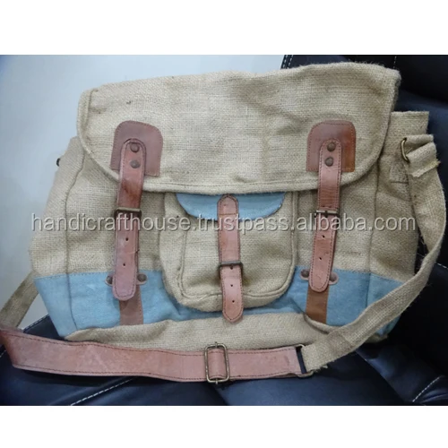 Vintage & Industrial Indian canvas leather cheap price messenger bags