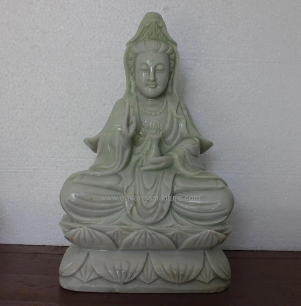Natural marble hand carved guanyin buddha statue guan yin buddha marble statue stone buddha statue attracts fortune