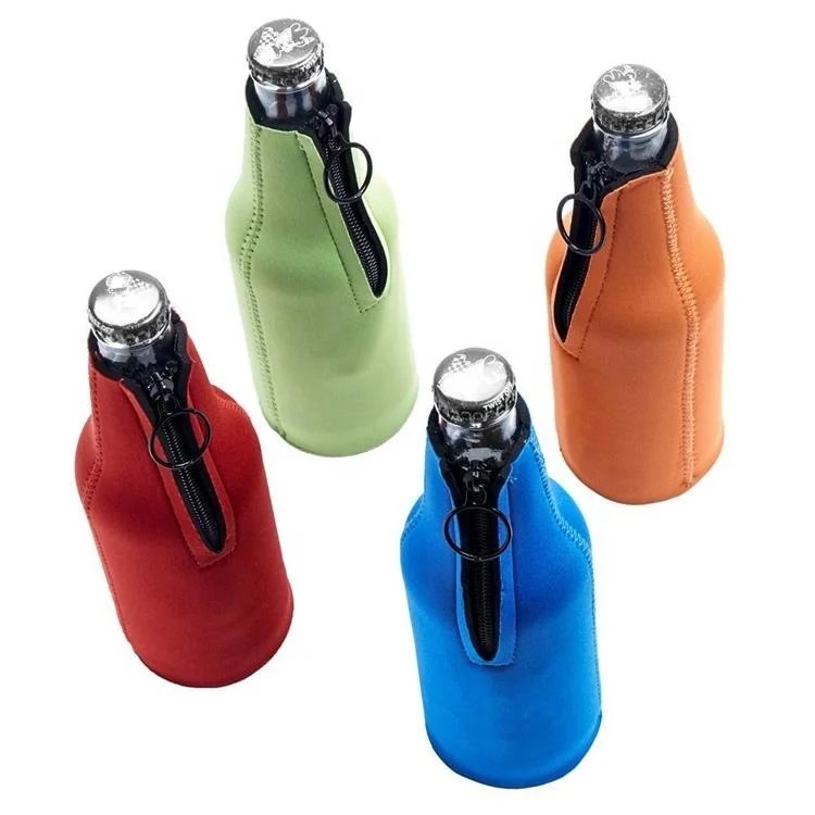 Custom single portable insulated neoprene wine bottle cooler tote bag