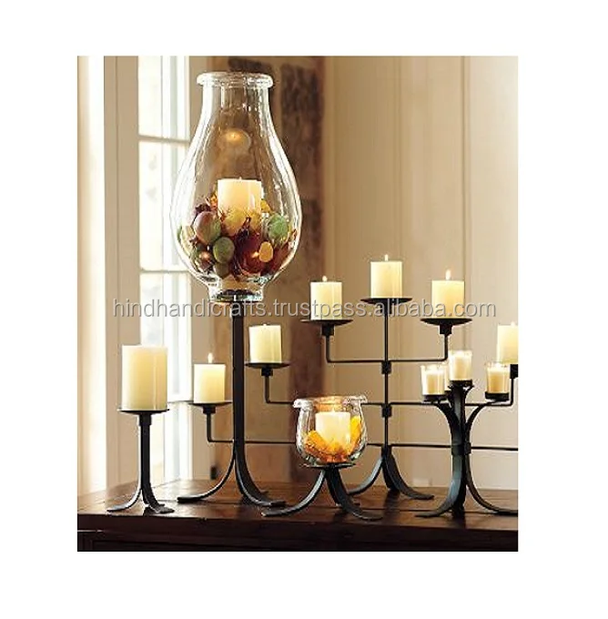 7 Lite Handmade Iron Metal Pillar Candlestick Candelabra Stand for Home Christmas Decoration