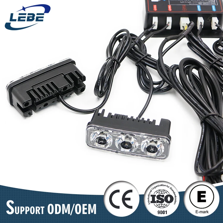 12Volt amber blinking automotive flasher Led grille strobe lights for truck