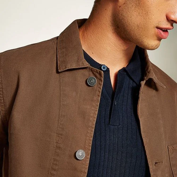 China supplier high quality workwear overshirt 100% cotton fit canvas jacket with pockets custom printing