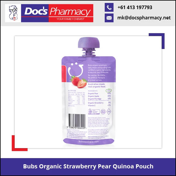 
Bubs Organic Strawberry Pear Quinoa Baby Instant Porridge 