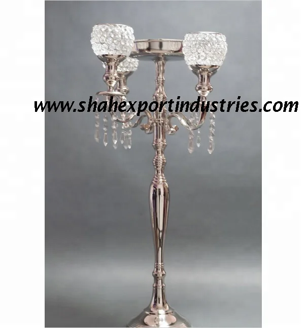 Wedding Decoration 4 Arms With Flower Bowl Crystal Candelabra Wedding & Home Table Top Decor Centerpieces