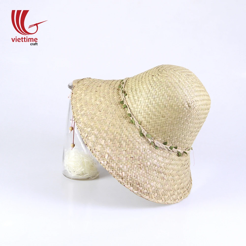 Handmade lady straw hat, women straw hat, paper straw bucket hat