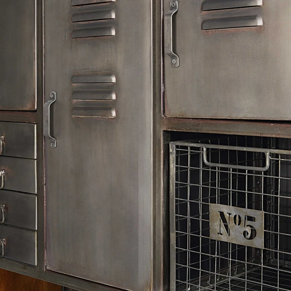 Industrial Tall Chest of Drawers Dresser Vintage Industrial Tall Dresser with Chest of Drawers Jodhpur Iron Wooden Furniture