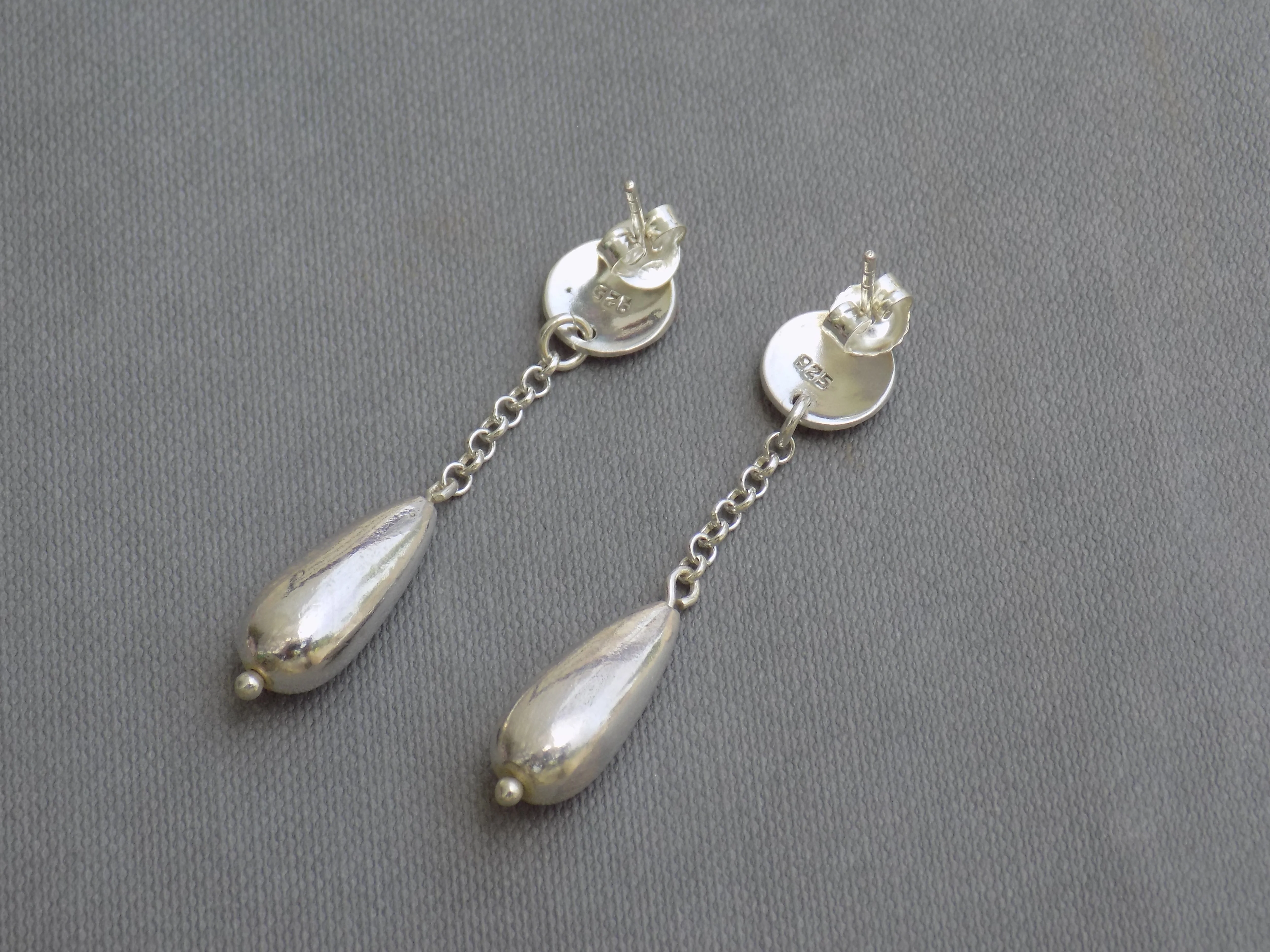 Chain Hanging Drop Shape Bead Dangling 925 Sterling Silver Highly Polished Metal Finishing Handmade Fashion Jewelry For Women