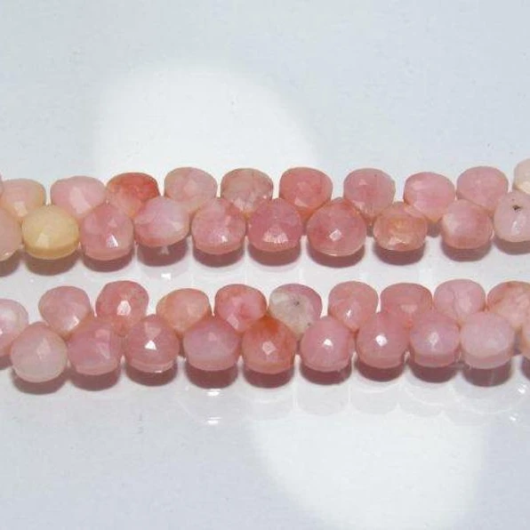 natural Pink Peruvian  Opal Pear Shape loose gemstone beads