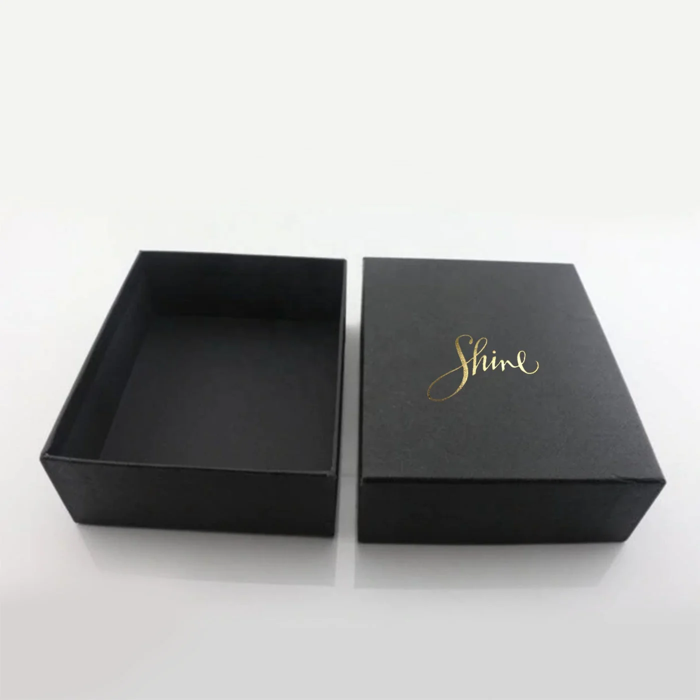 Black Custom Logo Foil Stamped Jewelry Rigid Box