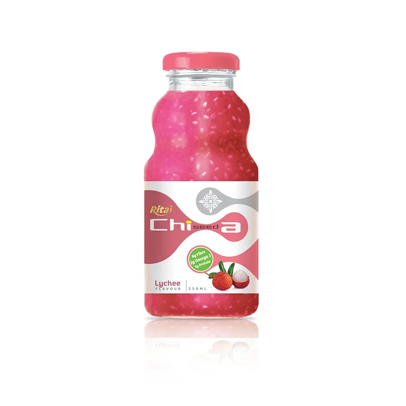 
Best Quality Best Price Natural Good Taste Pure Juice 250 ml Glass Bottle Mango Flavor Chia Seed Juice Drink 