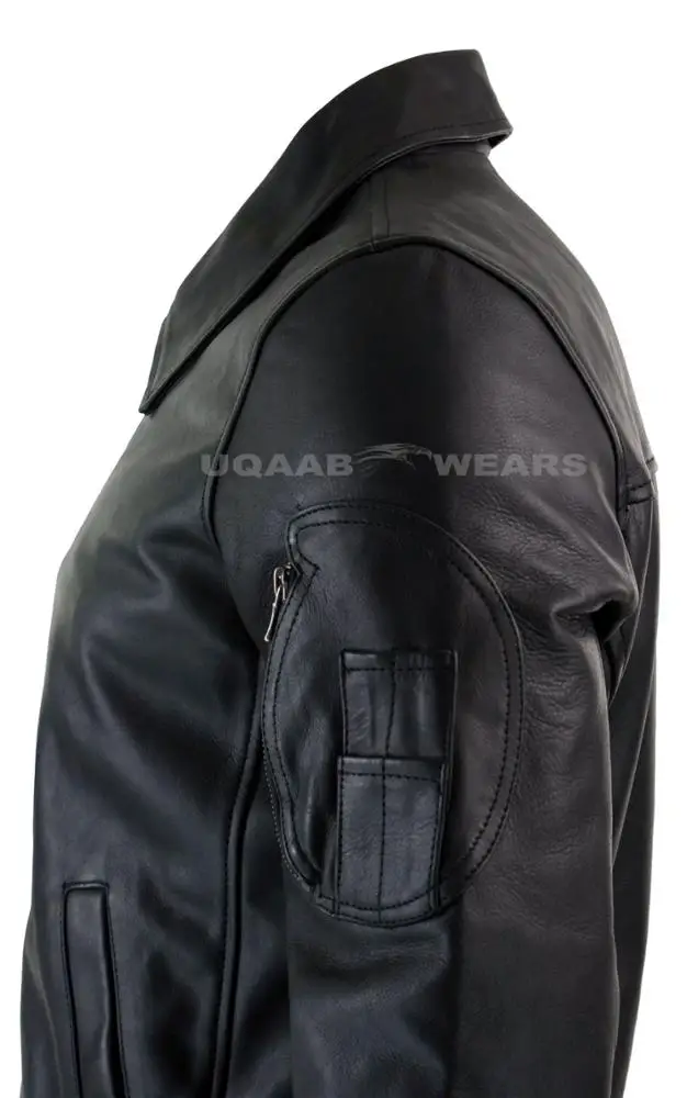 Men Bomber Genuine Real Leather  MA1 Pilot Jacket Biker Style Fashion Casual Flight Jacket Wholesale Price OEM