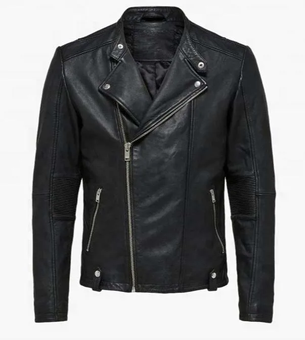 Мужская куртка из 100% натуральной кожи, модная кожаная куртка, мотоциклетная куртка