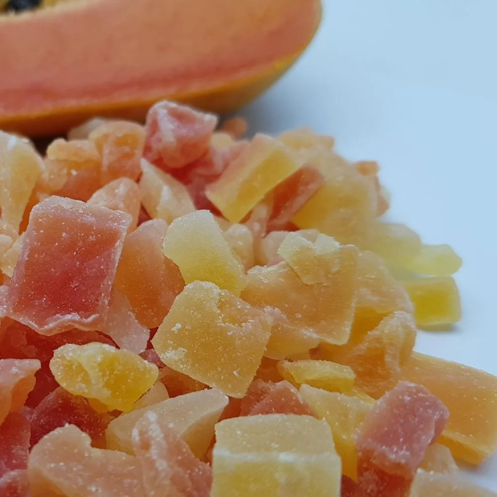 
Dried dehydrated Papaya 6-12mm pieces for muesli production from Thailand 