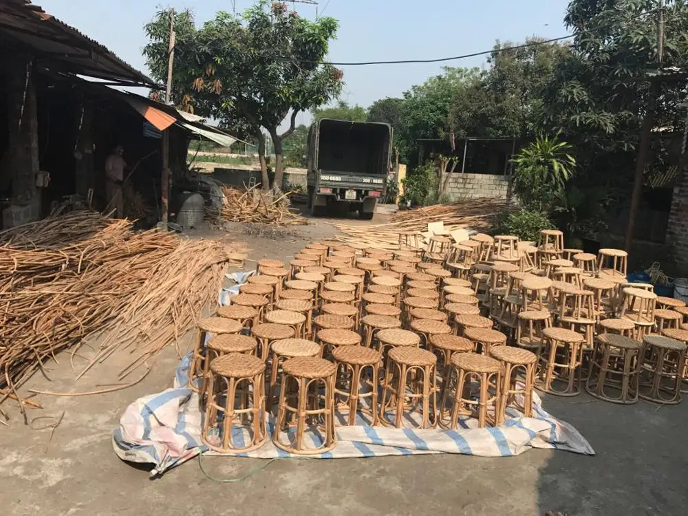 Eco-friendly natural and durable rattan stool, perfect for living room