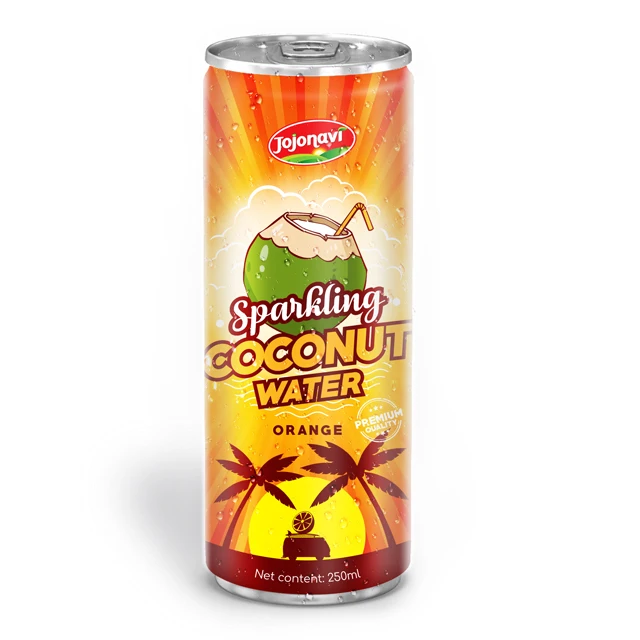Sparkling coconut water Beverage wholesales for canned 250ml Coconut water ODM service from Viet Nam