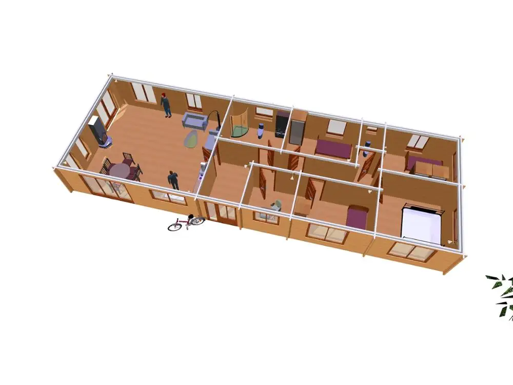 
House Set 680x2000 Log Cabin Wooden Villa Sentry Box Guard House Hotel Shop Office Workshop Booth Kiosk Carport Plant 