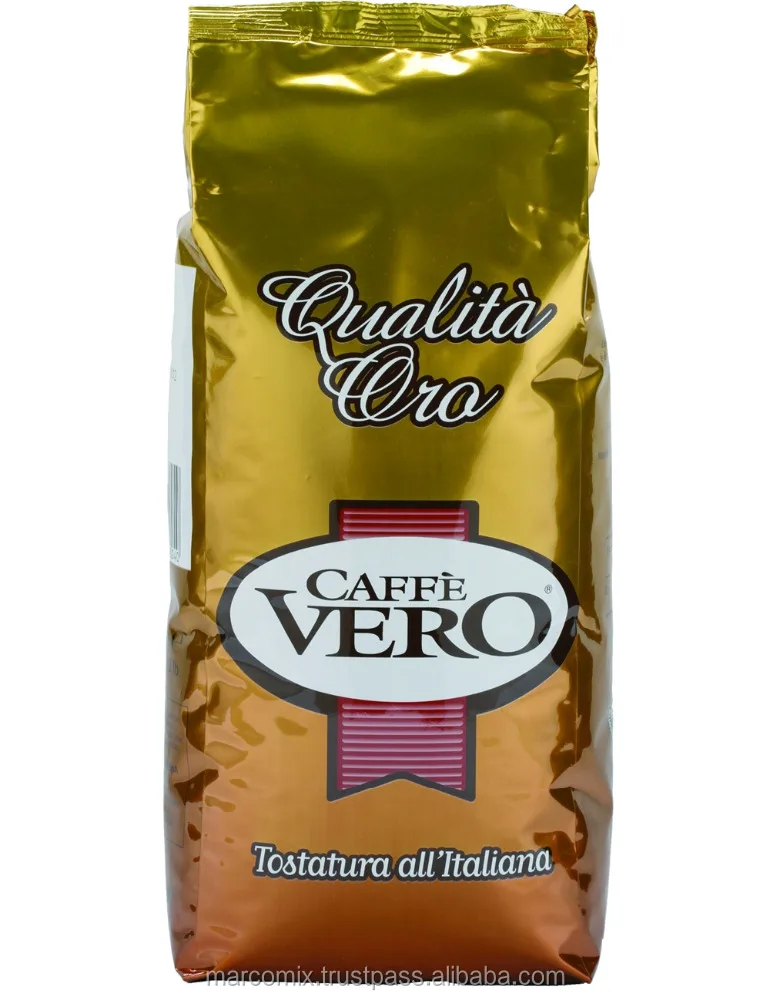 Комбинация Qualita Oro, пакет 1 кг, Сделано в Италии, 40/60 Арабика/Робуста, жареные кофейные зерна