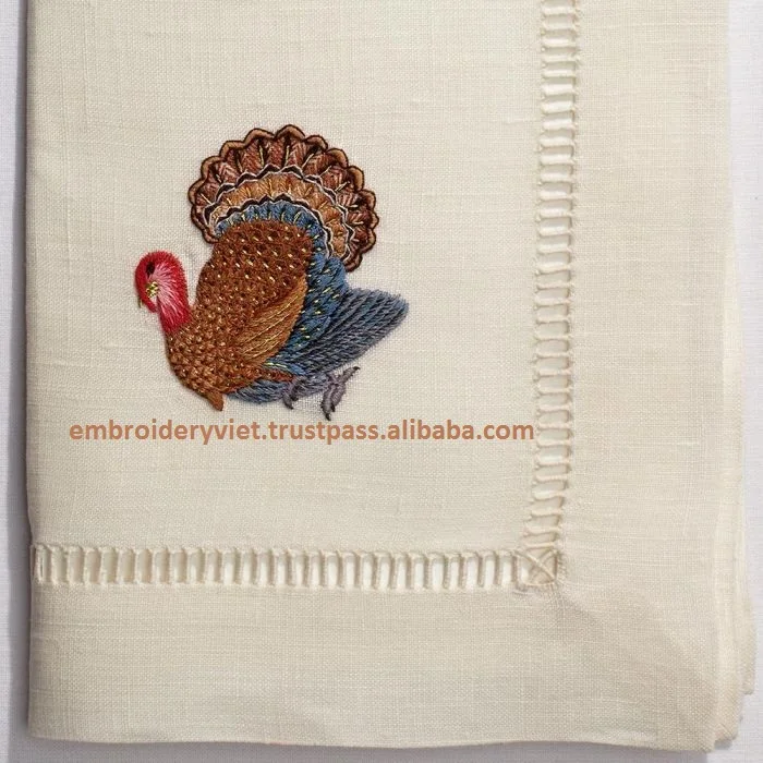 Customized Turkey Hand Embroidery Napkin