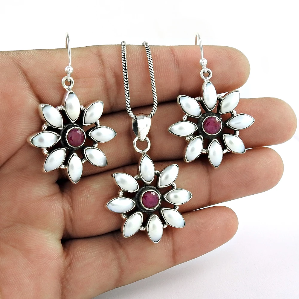 Christmas special 925 sterling silver pendant and earring jewelry set for women and girls bulk wholesale sets