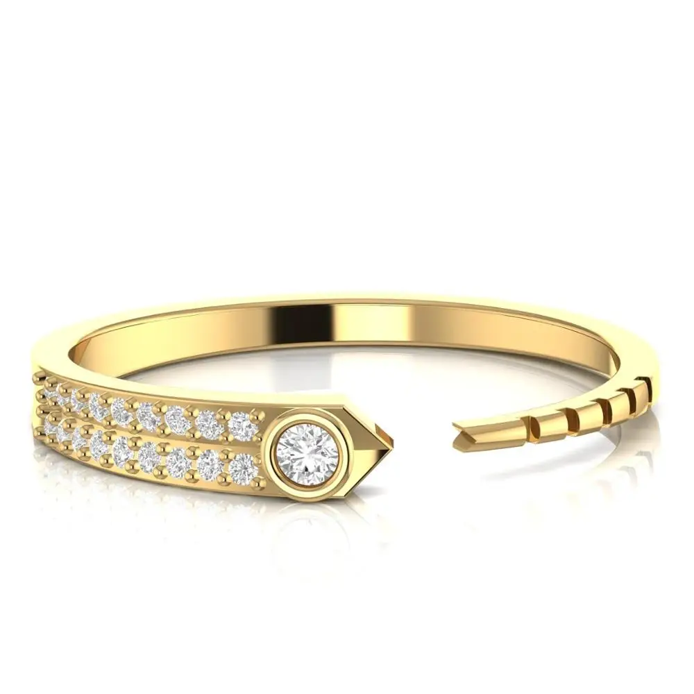 Real Natural Diamond Ring For Women in Solid 18kt White Yellow Rose Gold 1.61 Gram Adjustable size