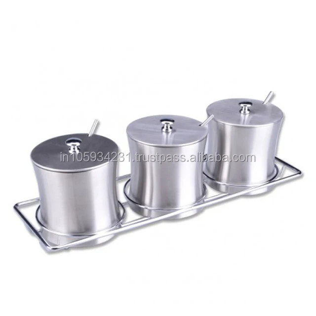 18/8 Stainless Steel Condiment pots or Seasoning Container for kitchen supplies