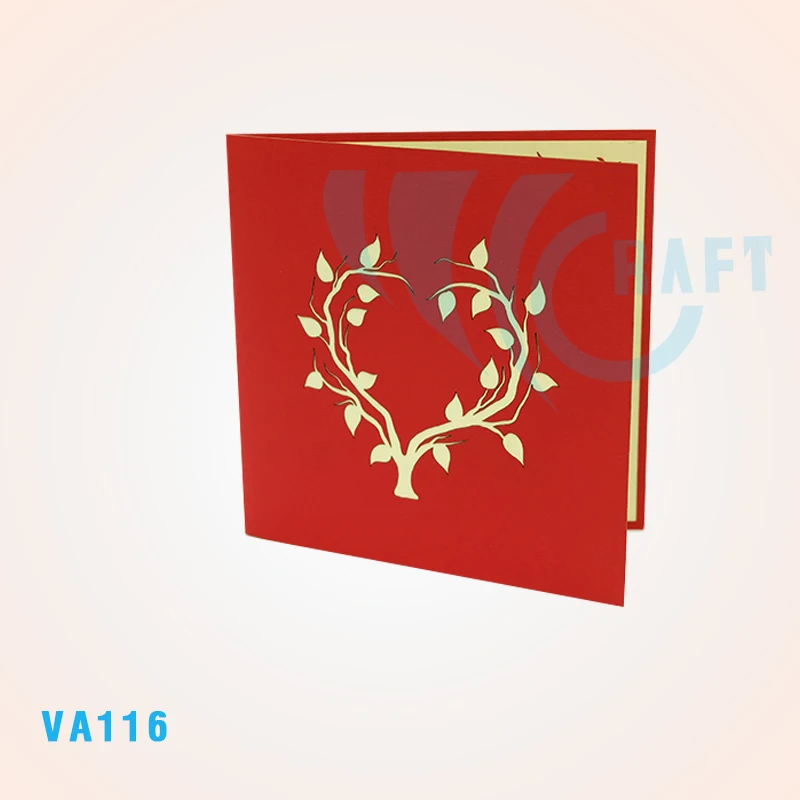 birds under tree 3D pop up greeting card handmade vietnam