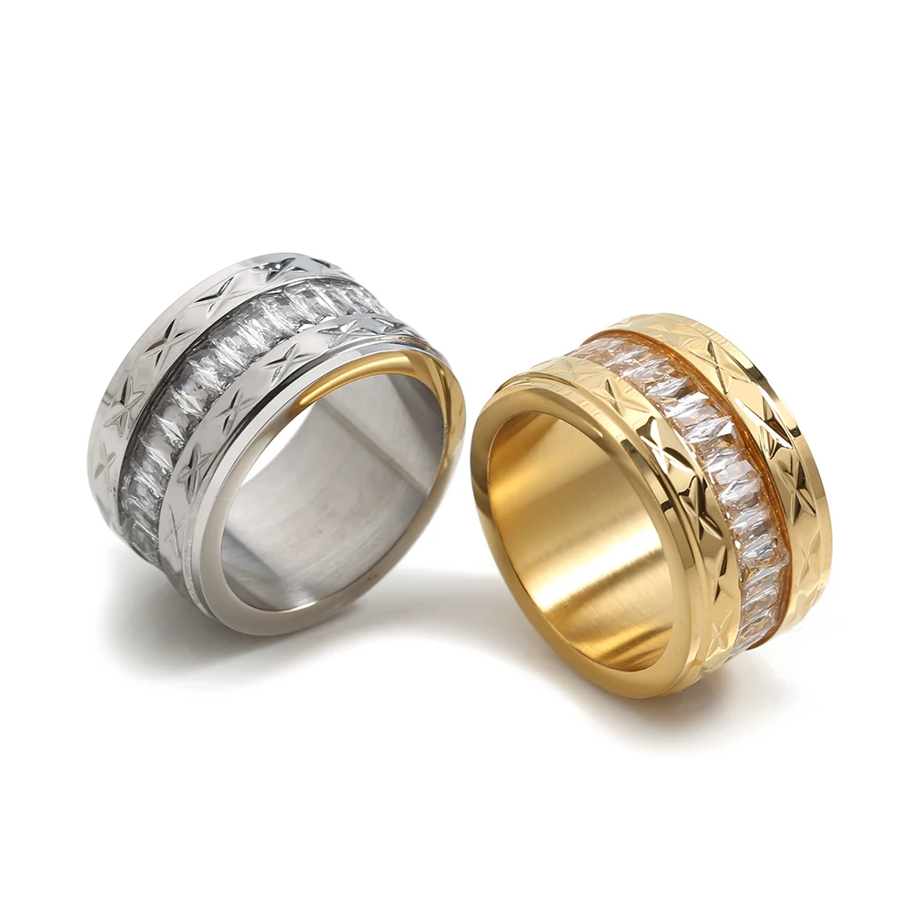 Manufacturer custom gold plated jewelry 316L stainless steel ring tarnish free 14 karat filled