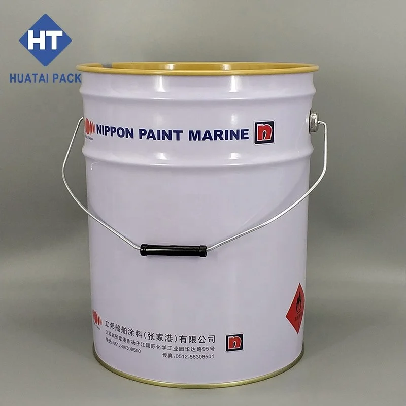 High quality empty 18l metal paint tin bucket 18 Liter steel drum open head