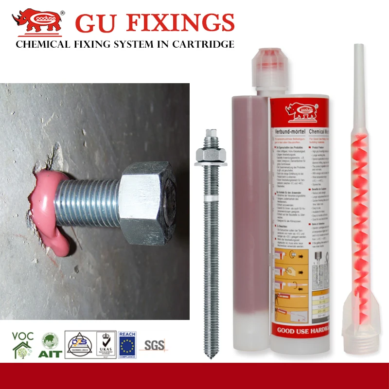 Long durability epoxy anchoring adhesive for fixing thread stud