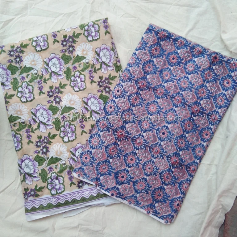 Beautiful Hand Block Printed Cotton Fabric For Multi Purpose Fabric, Floral Print Fabric For Garment, Dress & Home Furnishing