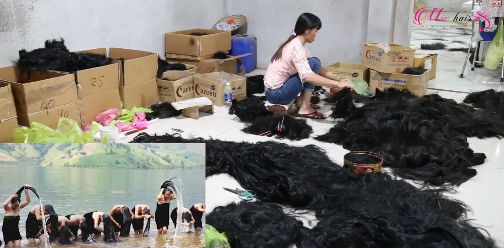 100% Natural human hair Vietnam straight for bleaching