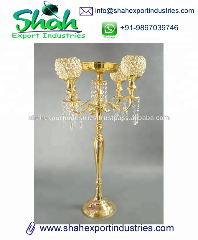 Wedding Decoration 4 Arms With Flower Bowl Crystal Candelabra Wedding & Home Table Top Decor Centerpieces