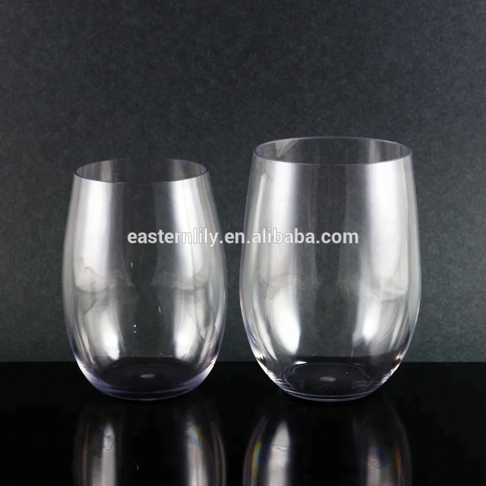 BPA free Tritan Acrylic Plastic stemless champagne glass