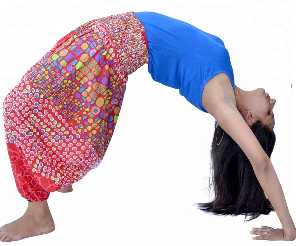 Hot Selling Indian Cotton Men And Women Harem Pant Yoga Pants Orange Printed Unisex Trouser Wholesale