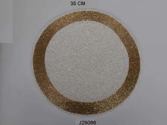 
Glass beaded Table Mat in two tone silver colour other patterns available 