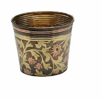 LARGE BRASS FLOWER POT