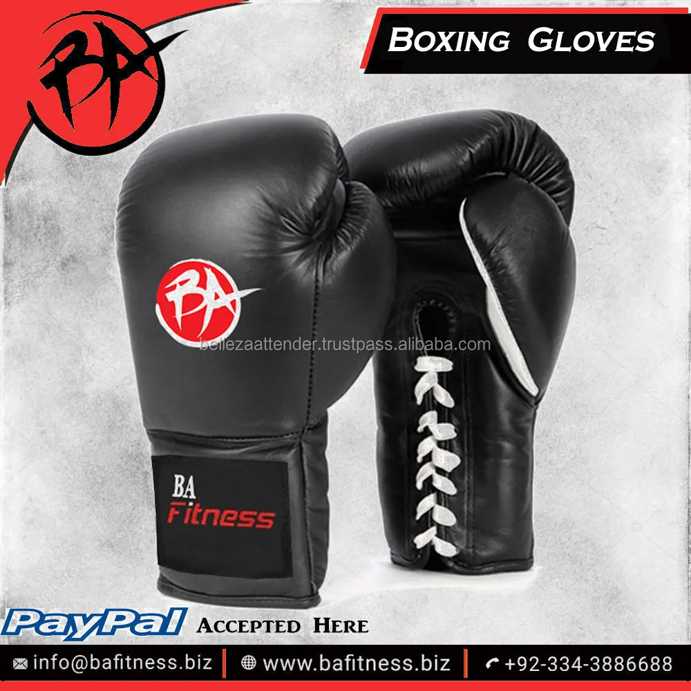 Lace up Boxing Gloves Lace Boxing Kickboxing Muay Thai Training Gloves Sparring Punching Mitts